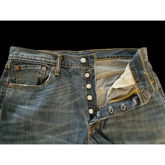 Men's 501 XX Levi Strauss Straight Leg Denim Jeans Stone Wash Size W34 - Picture 5 of 12